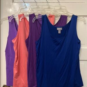 Chico's Vibrant Tank Tops - Blue, Purple, salmon Size 1 lot of 4